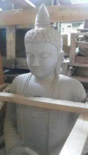 Product image of the product “Seated Buddha, Thai inspired, 115cm high. Riverstone grey ”